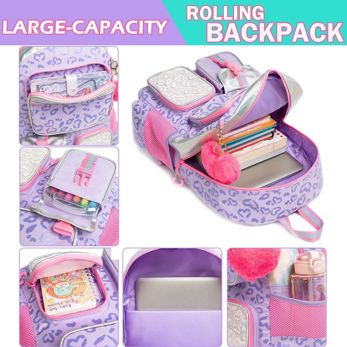 Floral Girls Backpack Set