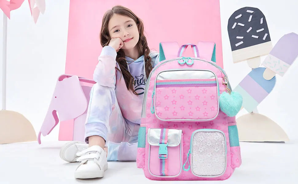 Floral Girls Backpack Set