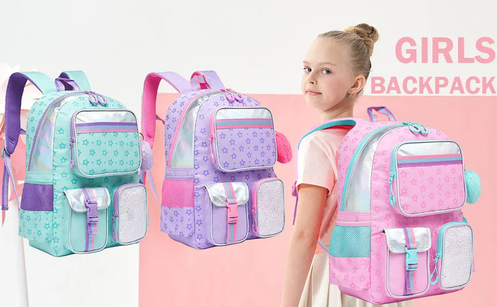 Floral Girls Backpack Set