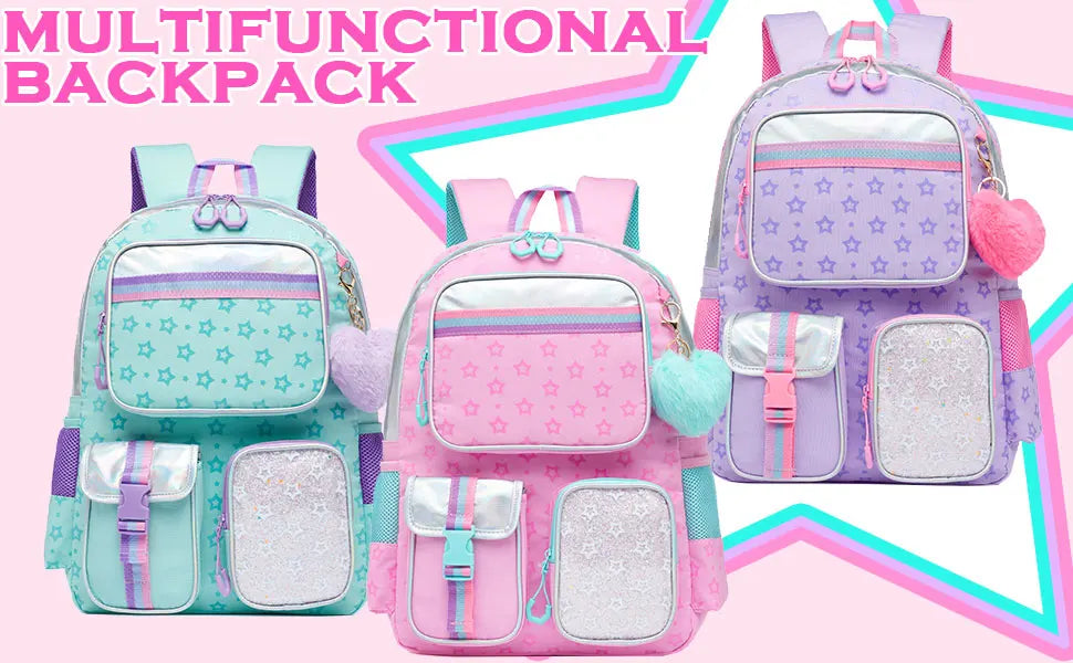 Floral Girls Backpack Set