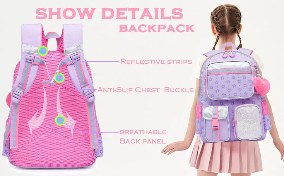 Floral Girls Backpack Set