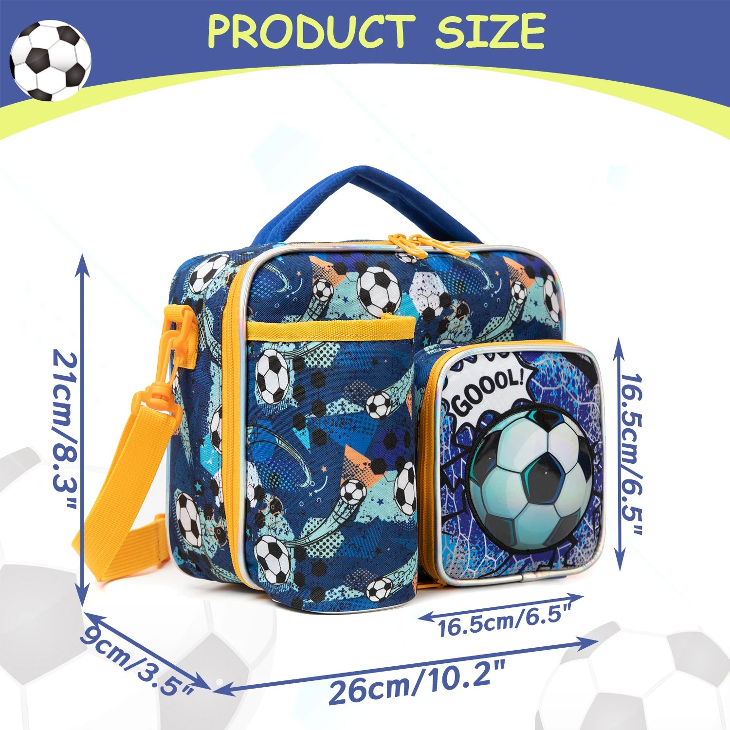 Football Print Lunch Bag