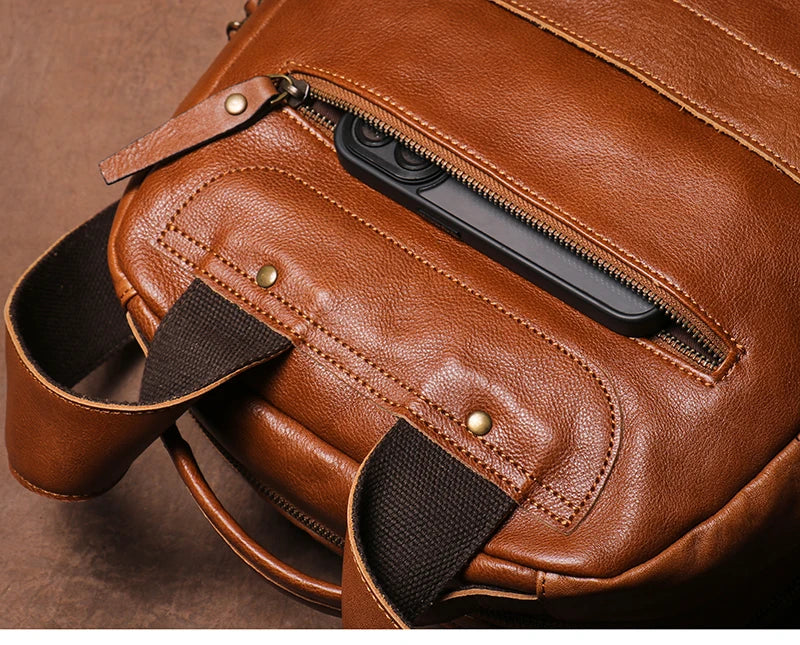 Genuine Leather Laptop Backpack