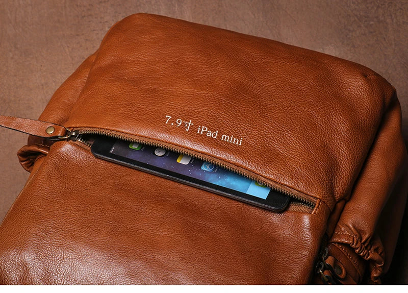 Genuine Leather Laptop Backpack
