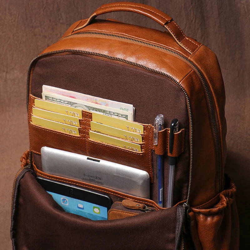 Genuine Leather Laptop Backpack