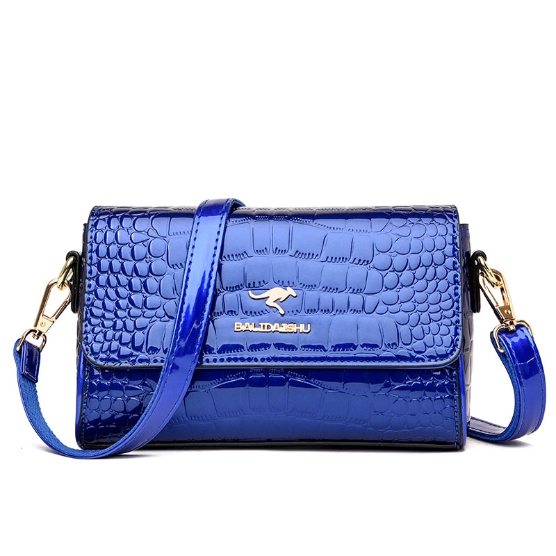Designer Crocodile Pattern Handbag – Luxury PU Leather Shoulder