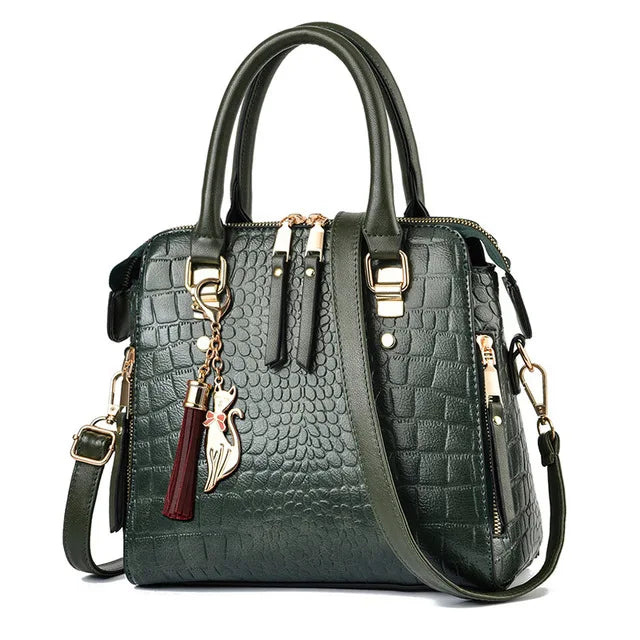 Luxury Crocodile Pattern PU Leather Handbag