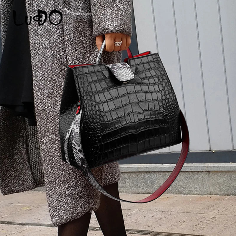 High-Quality PU Leather Large Capacity Tote, Shoulder & Crossbody Bag