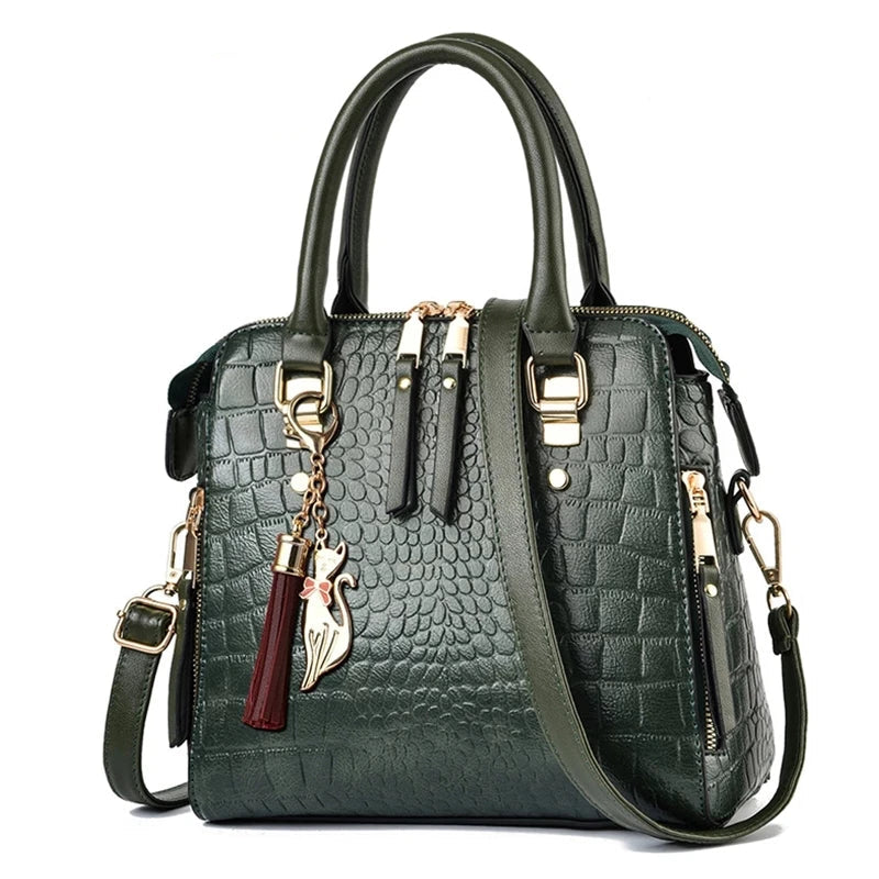 Luxury Crocodile Pattern PU Leather Handbag
