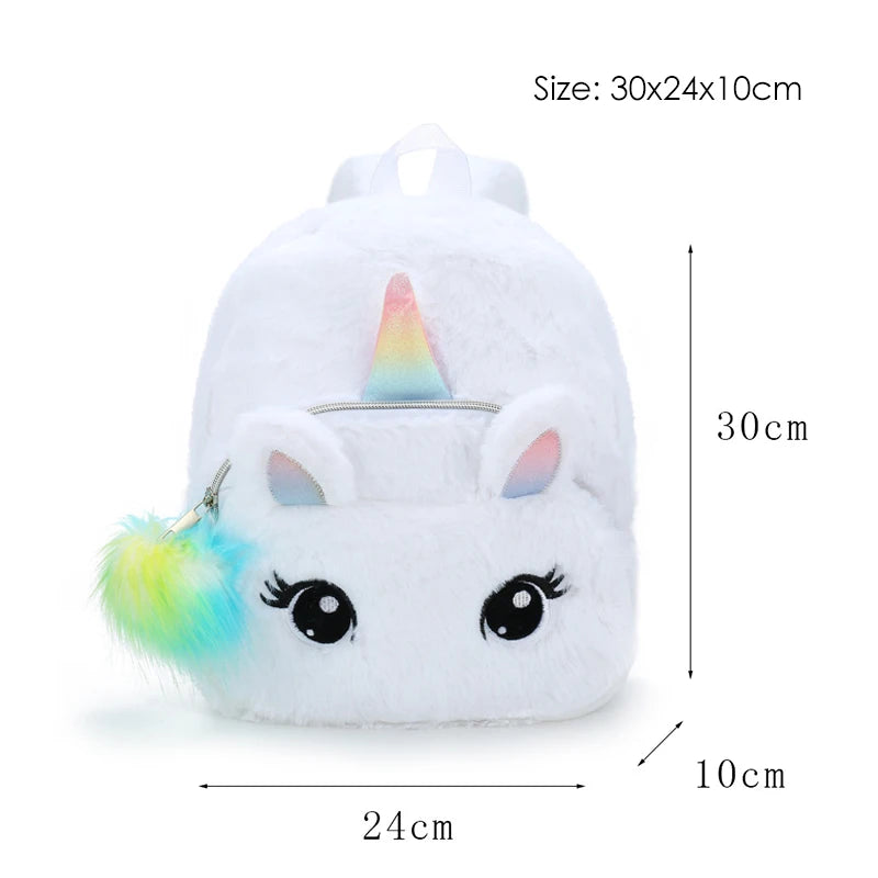 Plush Unicorn Backpack – Cute Cartoon School Bag