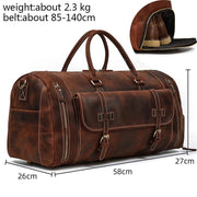 Retro Leather Weekender Bag – Large Travel Duffel Bag