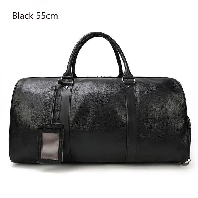 Natural Genuine Leather Travel Duffel Bag