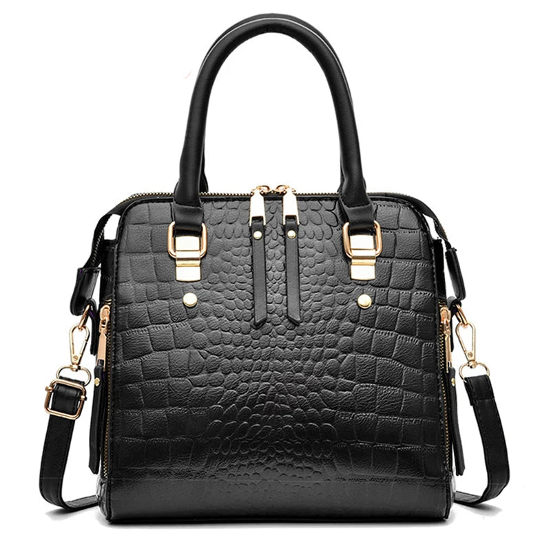 Luxury Crocodile Pattern PU Leather Handbag