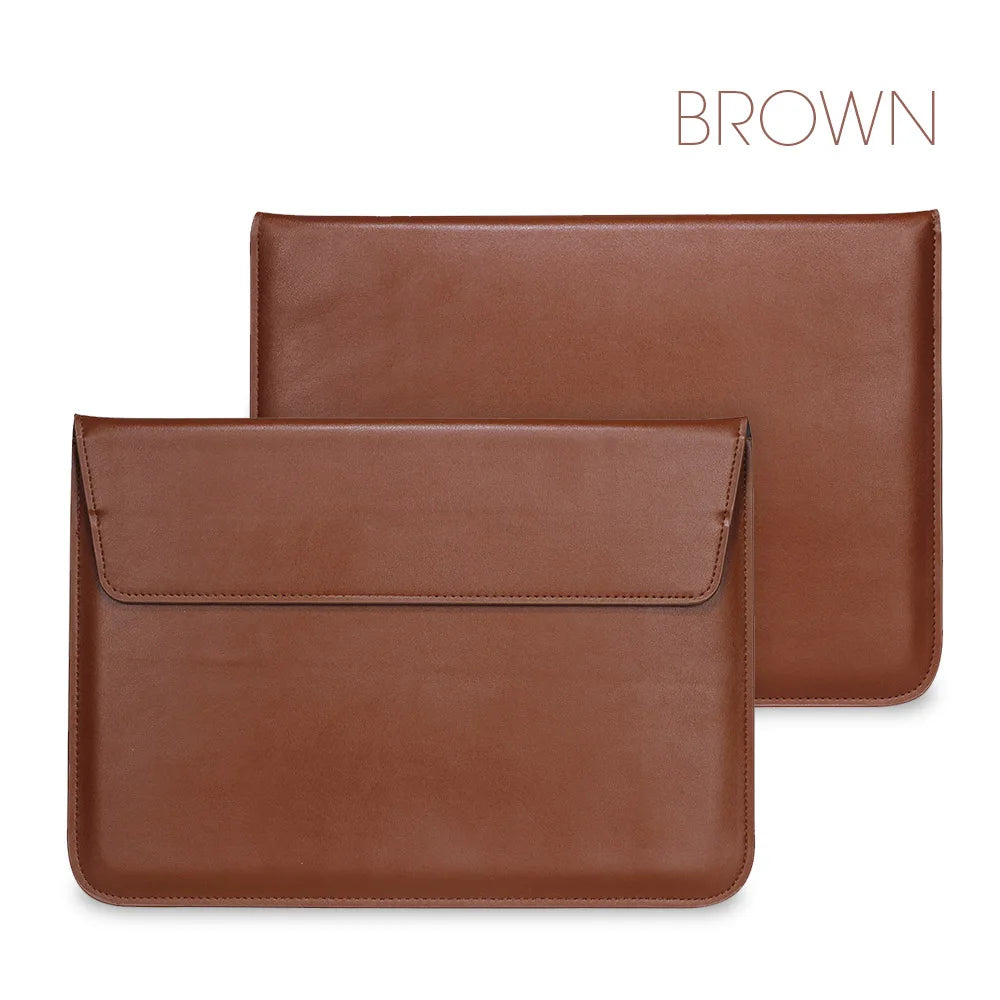 PU Leather MacBook Sleeve 11–15 Inch – Slim Luxury Laptop Cover