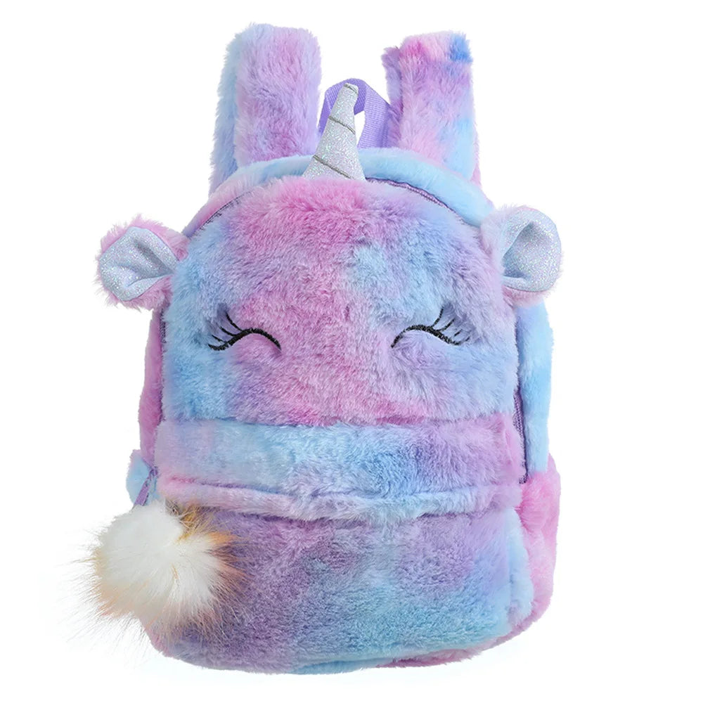 Plush Unicorn Backpack – Cute Cartoon School Bag