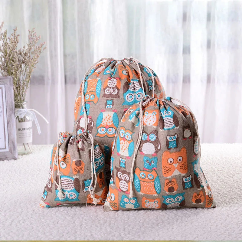 Cute Flower Print Drawstring Bag