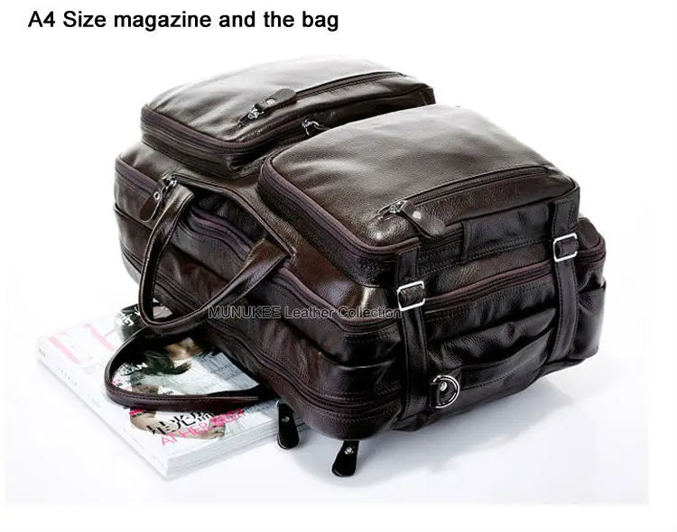 Premium Leather Travel Duffle Bag