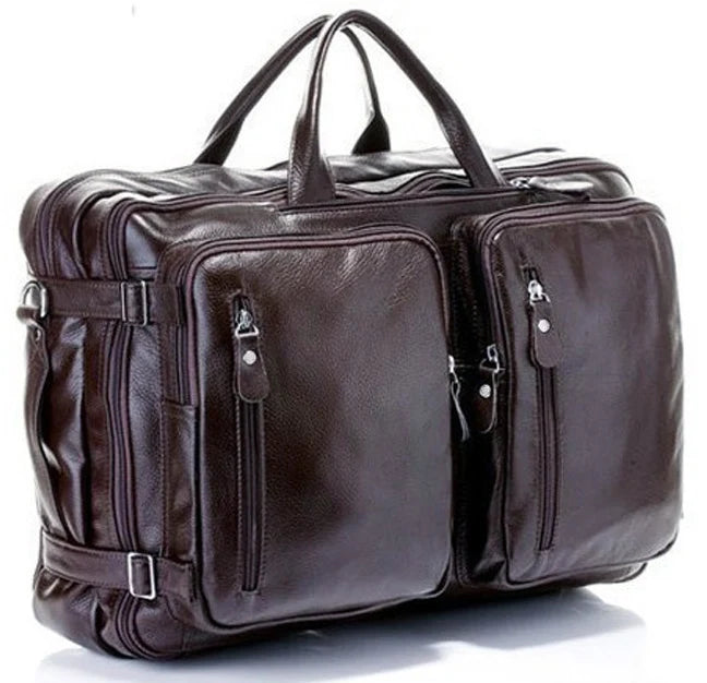 Premium Leather Travel Duffle Bag