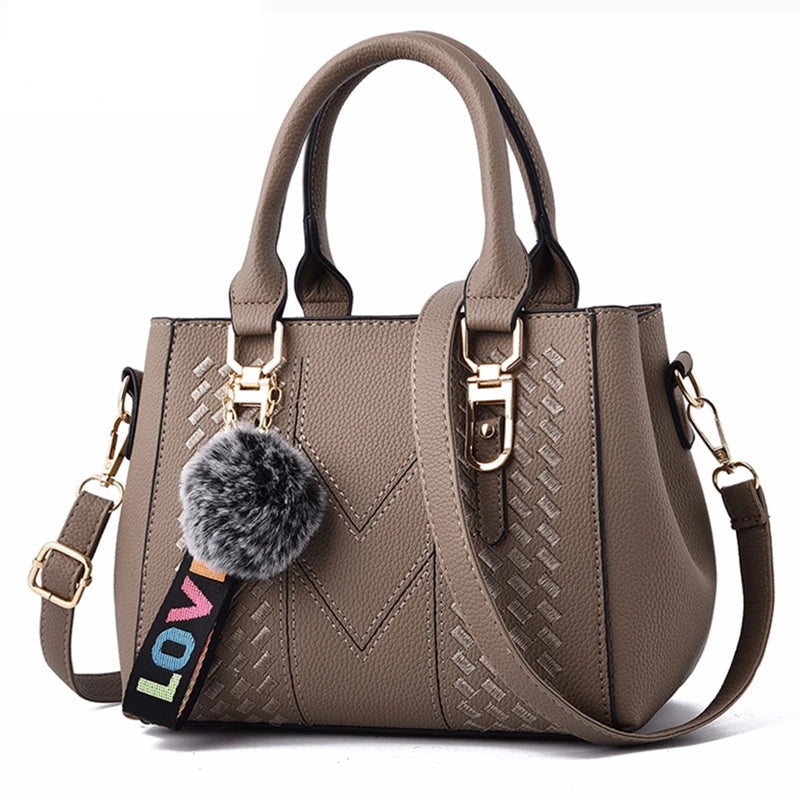 Fashion Leather Embroidery Handbag-Casual Messenger Bag