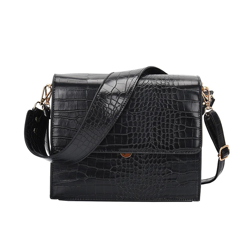 Retro Alligator Style Handbag – Crocodile Pattern PU Leather Shoulder