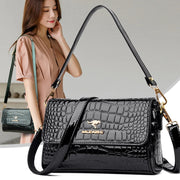 Designer Crocodile Pattern Handbag – Luxury PU Leather Shoulder