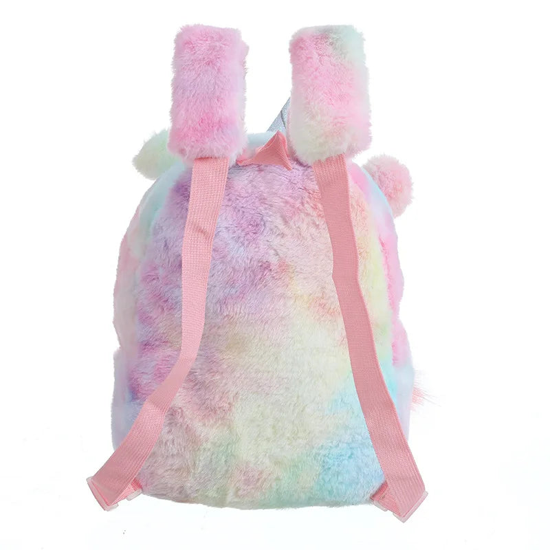 Plush Unicorn Backpack – Cute Cartoon School Bag