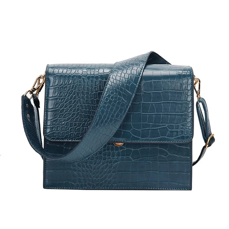 Retro Alligator Style Handbag – Crocodile Pattern PU Leather Shoulder