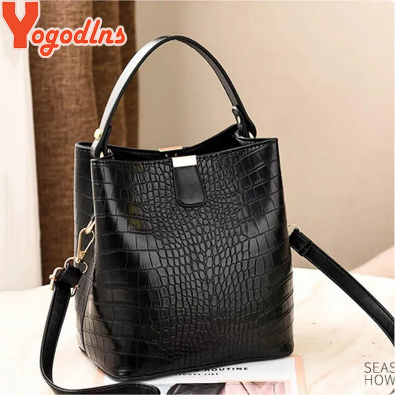Stylish Shoulder Bag – Retro Alligator Crossbody Purse