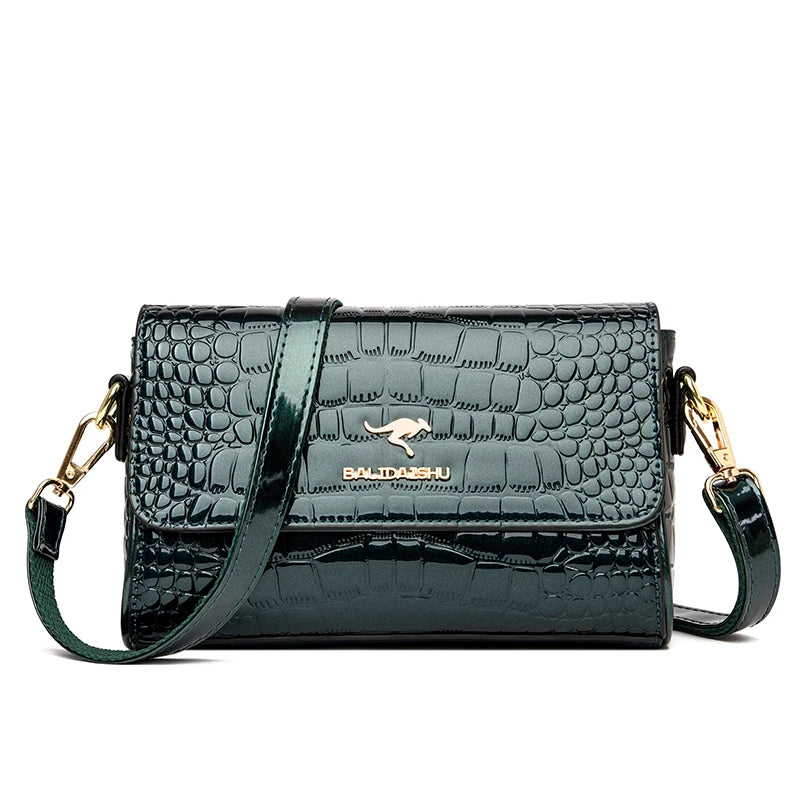 Designer Crocodile Pattern Handbag – Luxury PU Leather Shoulder