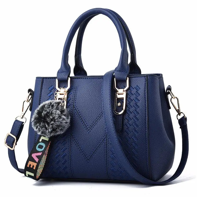 Fashion Leather Embroidery Handbag-Casual Messenger Bag