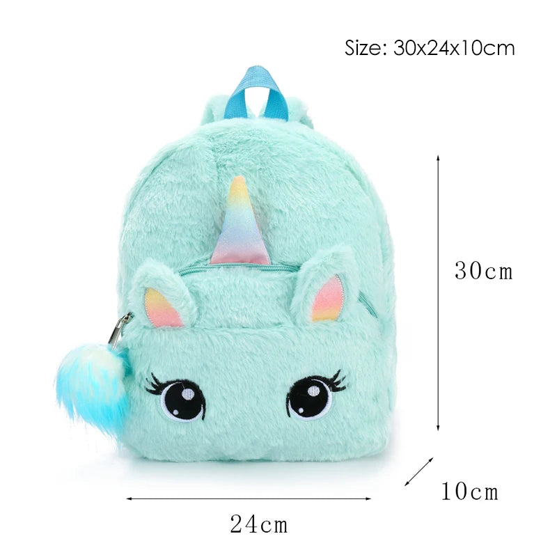 Plush Unicorn Backpack – Cute Cartoon School Bag