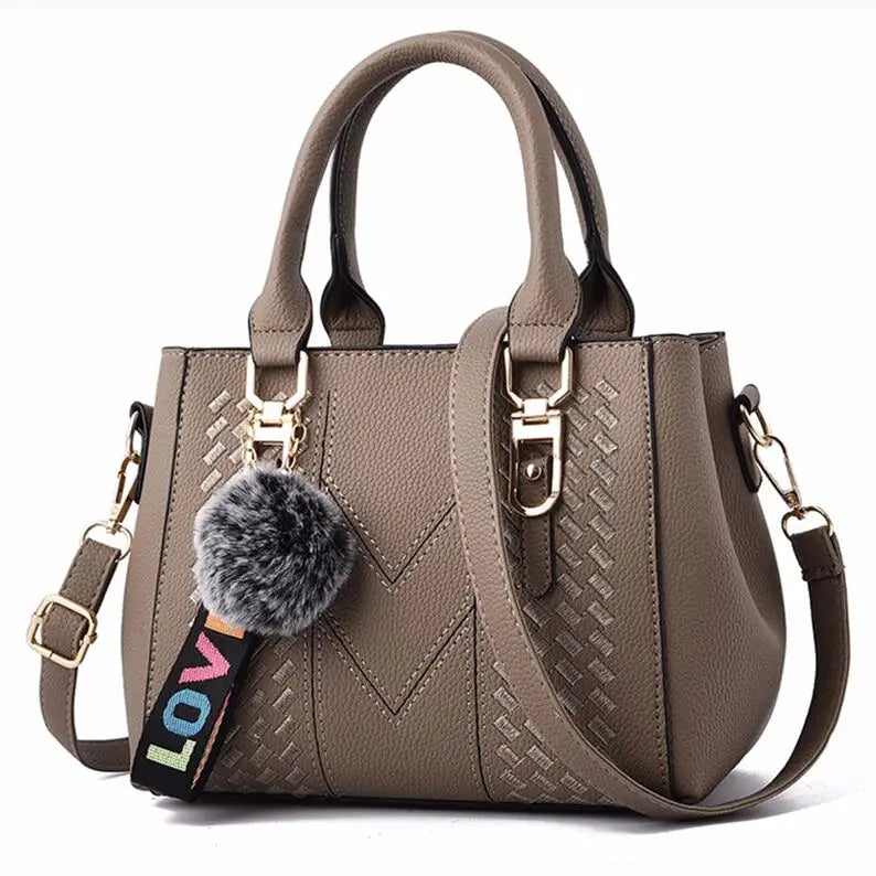 Fashion Leather Embroidery Handbag-Casual Messenger Bag