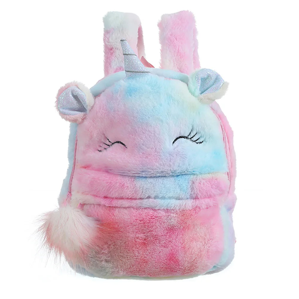 Plush Unicorn Backpack – Cute Cartoon School Bag