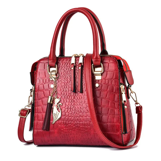 Luxury Crocodile Pattern PU Leather Handbag