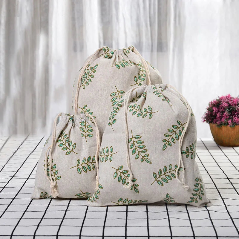 Cute Flower Print Drawstring Bag