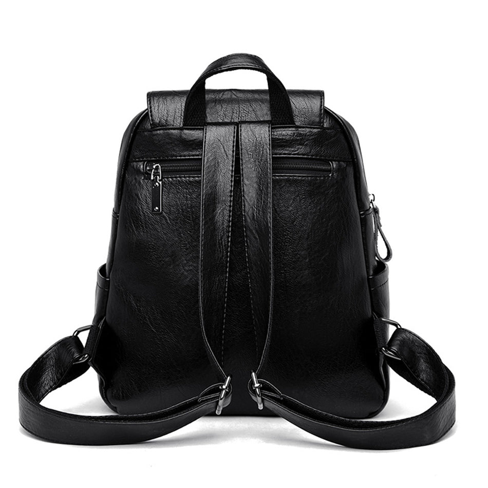 Large Capacity Leather Backpack