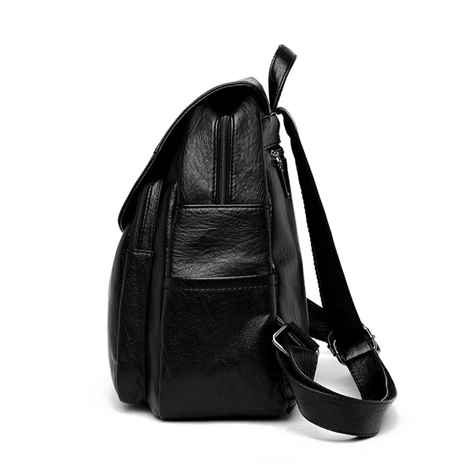 Large Capacity Leather Backpack