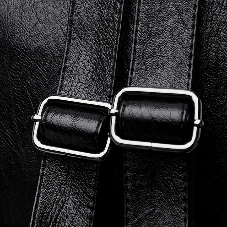 Large Capacity Leather Backpack