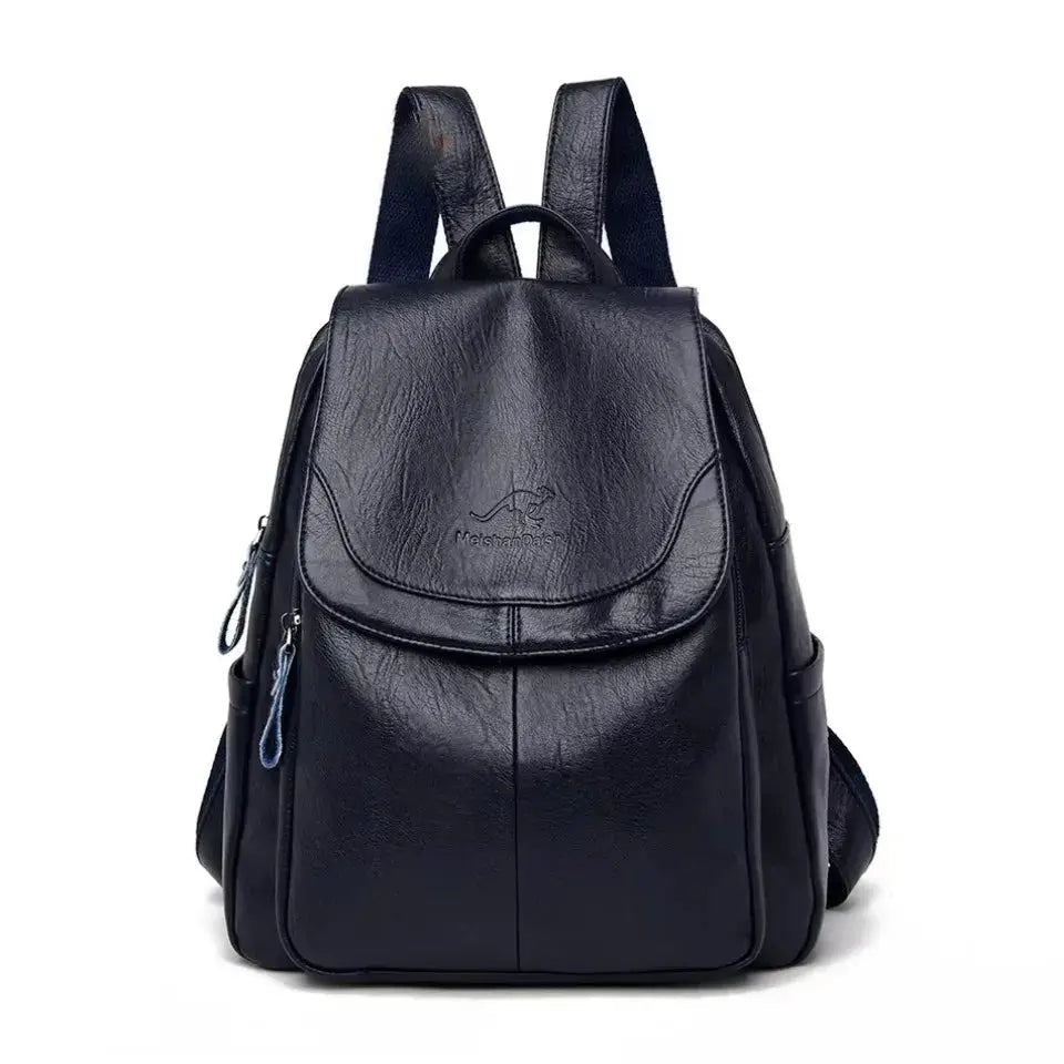 Large Capacity Leather Backpack