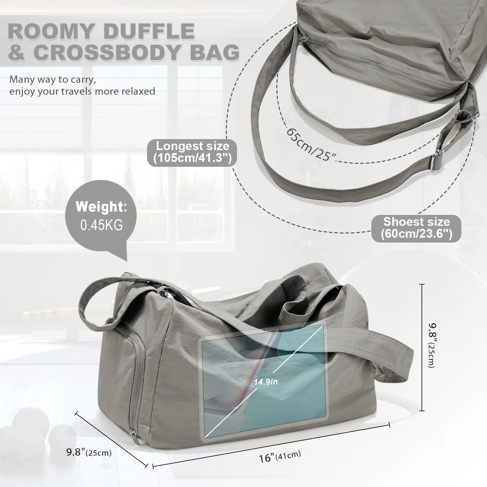 Lightweight Travel & Sports Duffel Bag