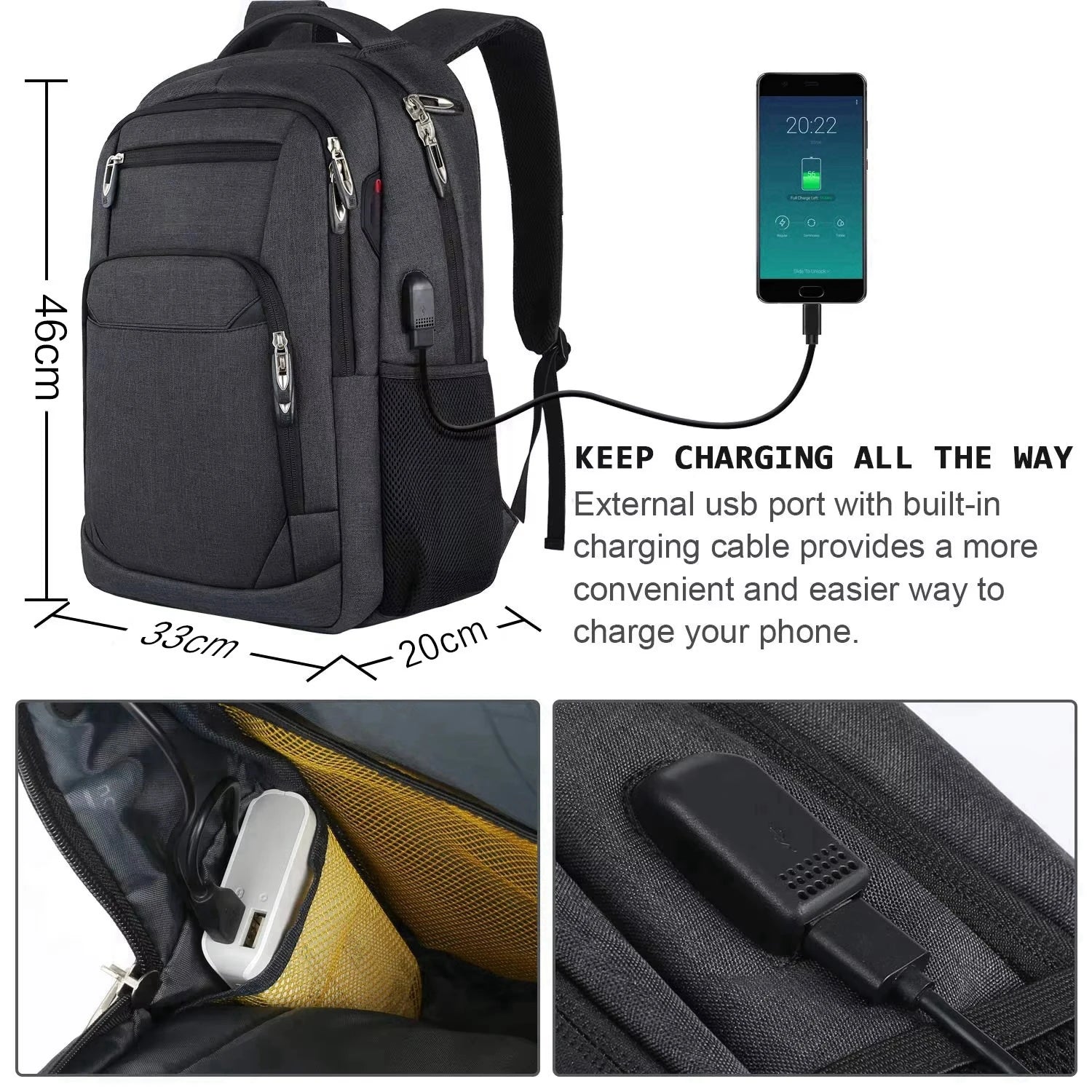 Multi-Compartment Laptop Backpack