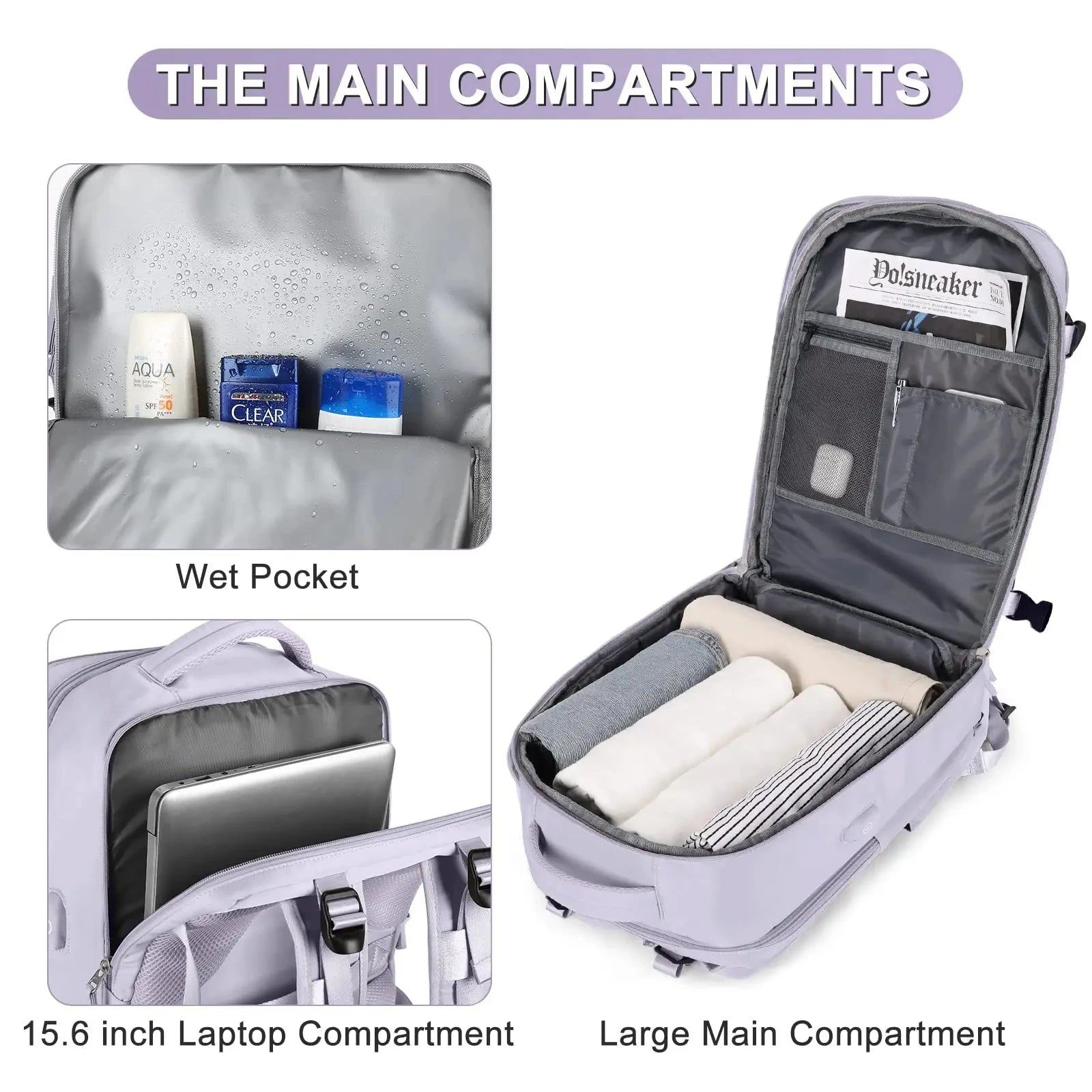 Multifunctional 40x25x20 Travel Backpack