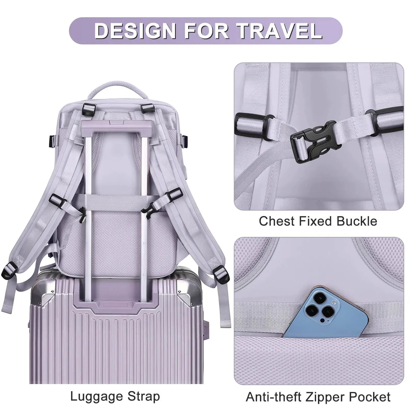 Multifunctional 40x25x20 Travel Backpack