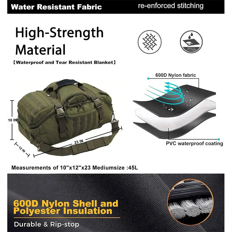 Multifunctional Camouflage Backpack & Travel Duffel Bag