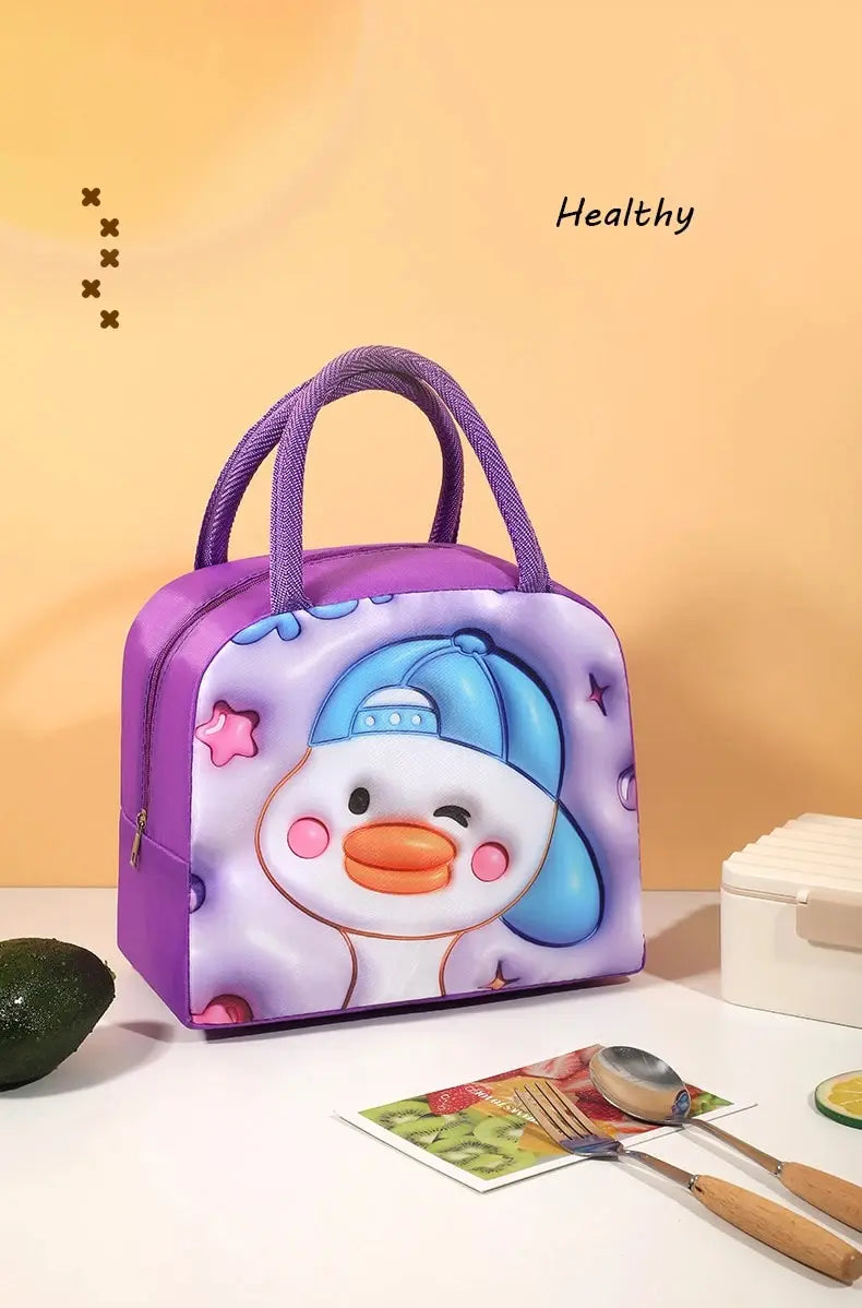 Portable 3D Cartoon Lunch Bag