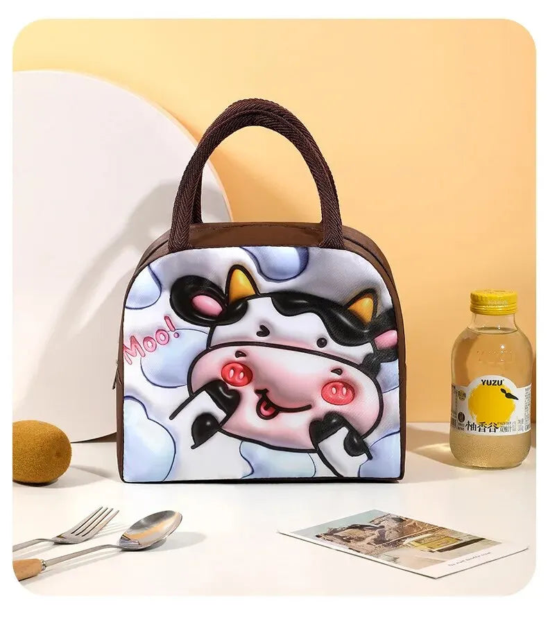 Portable 3D Cartoon Lunch Bag
