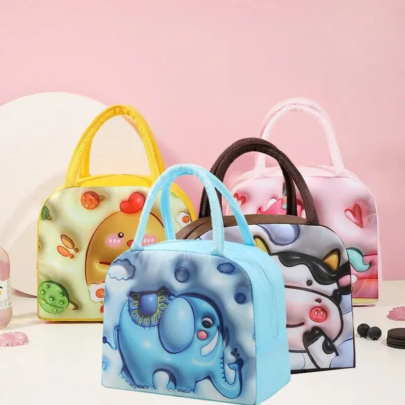 Portable 3D Cartoon Lunch Bag