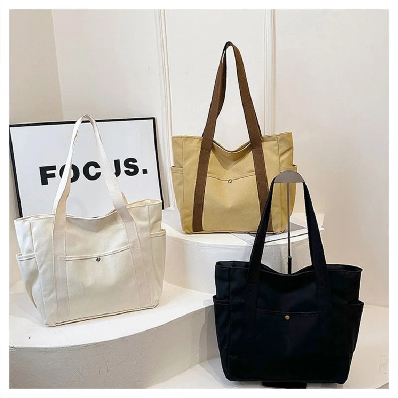 Preppy Style Shoulder Tote Bag