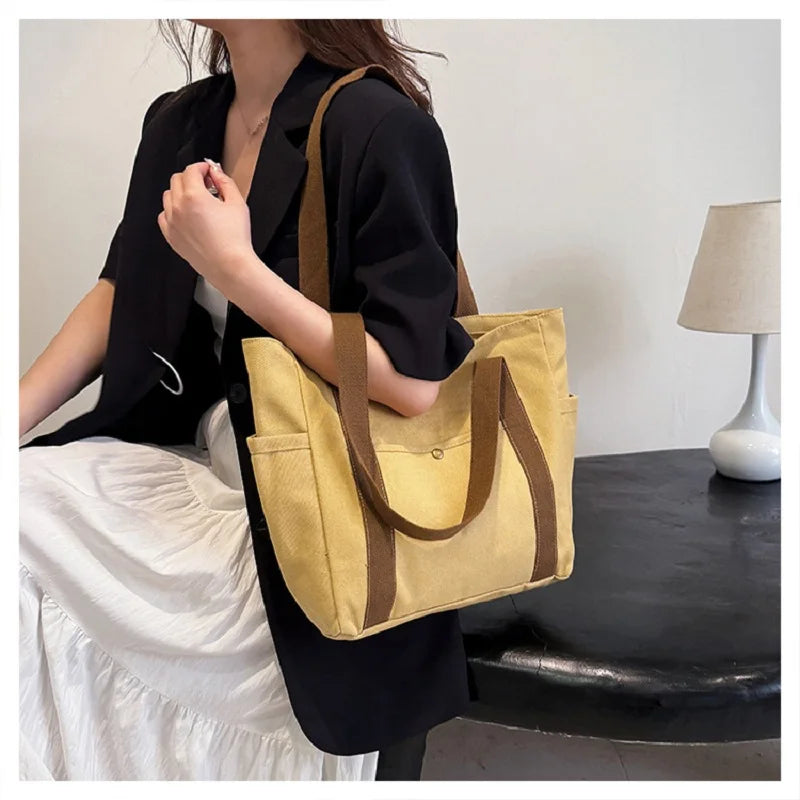Preppy Style Shoulder Tote Bag