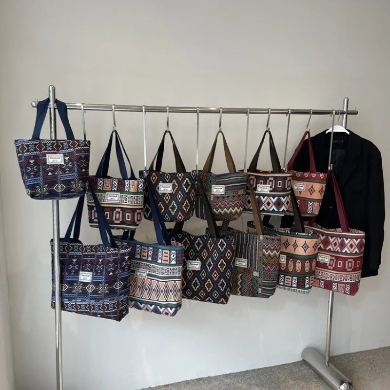 Retro Canvas Shoulder Tote Bag